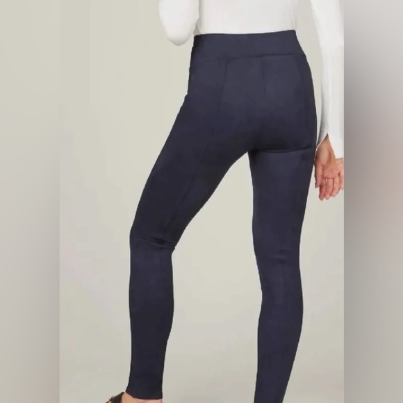 NWT Spanx Faux Suede Leggings Navy Blue - Picture 3 of 6